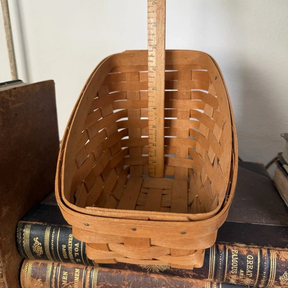 Vintage Longaberger Baskets Lot Of 3 Various Sizes Vegetable Recipe  Signed GUC